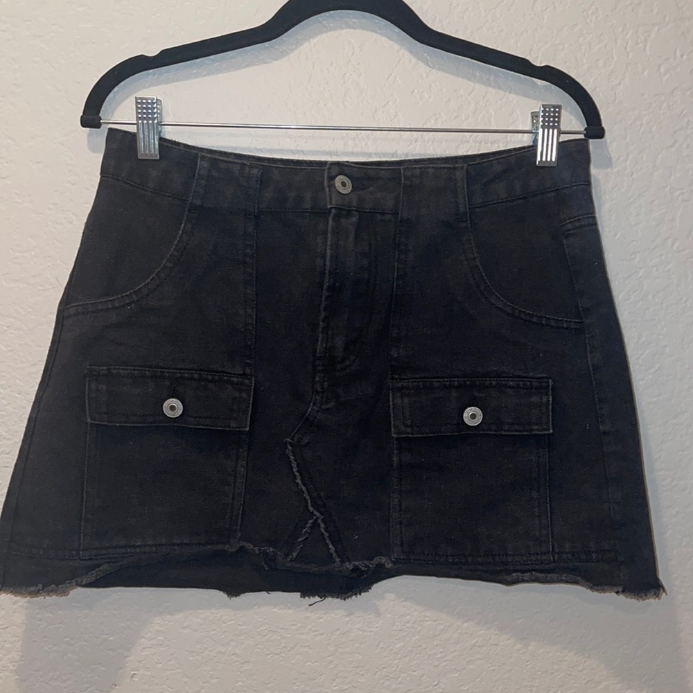 Black jean skirt
